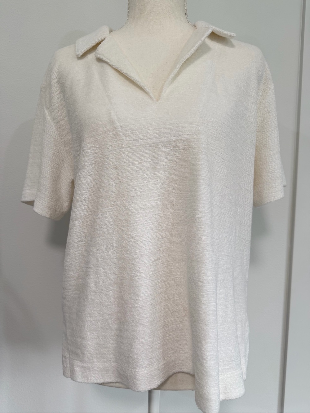 Faherty Cabana Towel Polo Coastal Resort Terry Cloth Relaxed Shirt Size S - Picture 2 of 7